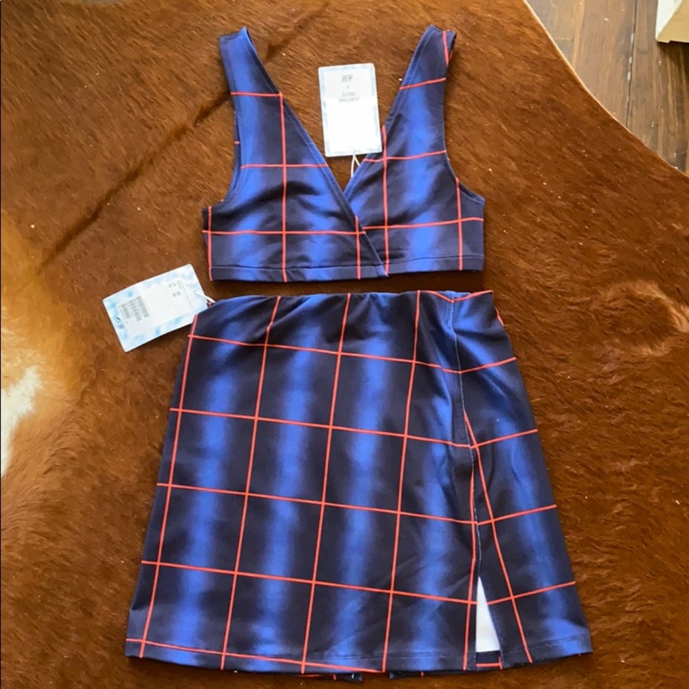NWT PLAID H&M X JUSTIN SKYE SET- SIZS XS